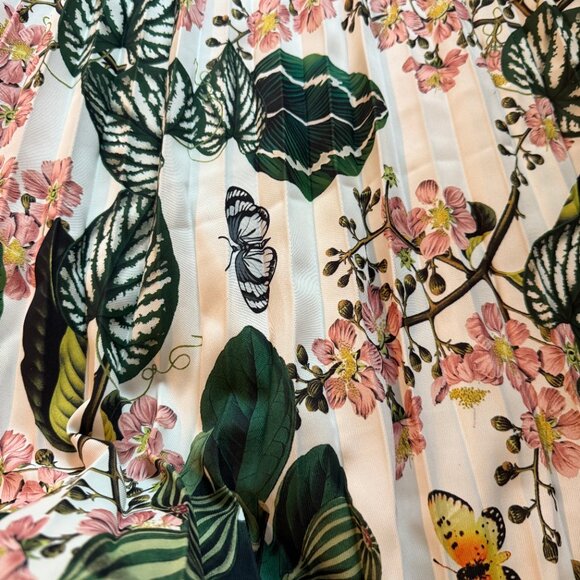 Yal New York Green Leaf Print Tiered Midi Skirt - Picture 4 of 4